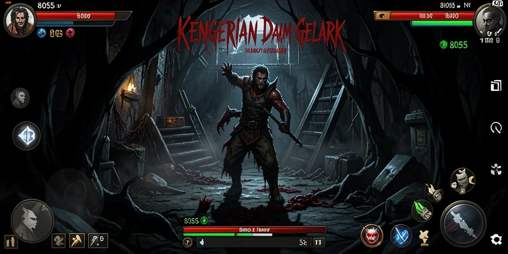 Tampilan gameplay menyeramkan dari 8055 dengan atmosfer kegelapan.