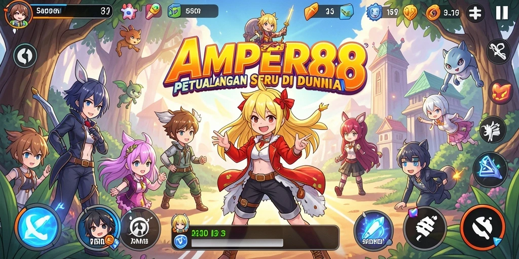 Tangkapan layar menunjukkan aksi pertempuran dinamis dalam AMPER88.