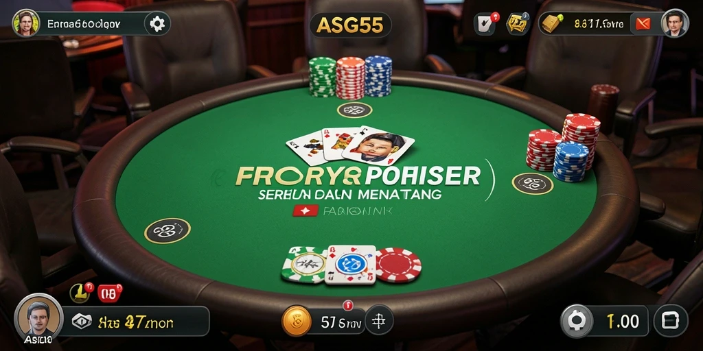 Screenshot gameplay ASG55 menampilkan suasana intens permainan Poker.