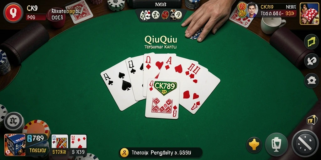 Screenshot CK789 menampilkan gameplay QiuQiu yang intens dan seru.