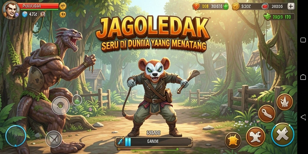 Tampilan gameplay petualangan seru dari JAGOLEDAK.