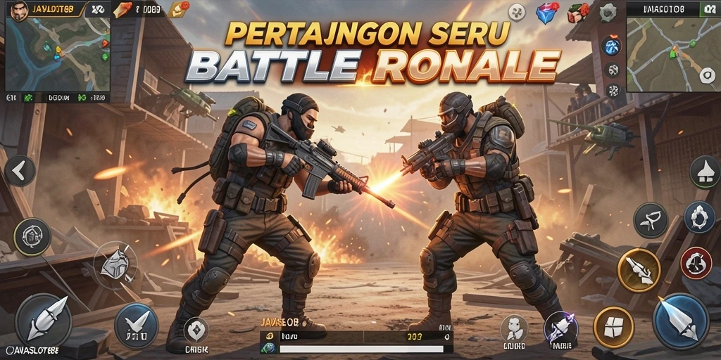 Tampilan seru gameplay pertarungan di JAVASLOT88.