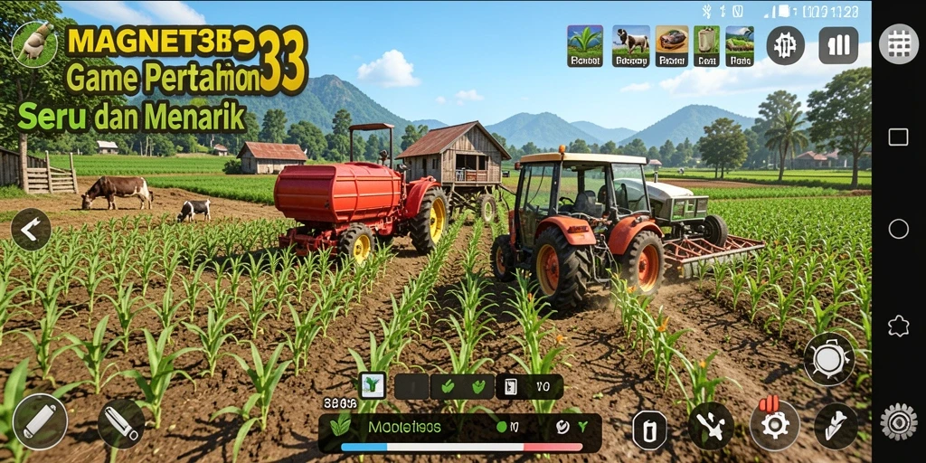 Gambaran menarik gameplay MAGNET33 dengan aktivitas bertani.