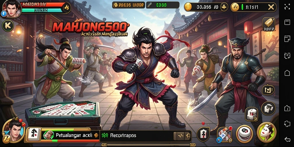 Tampilan gameplay seru dan mendebarkan dari MAHJONG500.