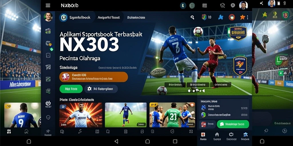 Tampilan antarmuka NX303 yang menarik dan informatif untuk taruhan olahraga.