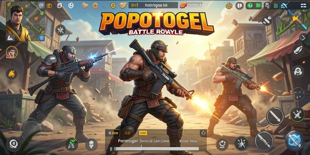 Tangkapan layar menampilkan aksi seru dalam gameplay Battle Royale.