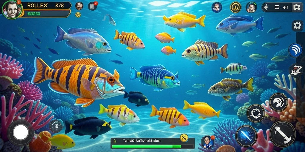 Tampilan seru gameplay Tembak Ikan dalam ROLEX878.