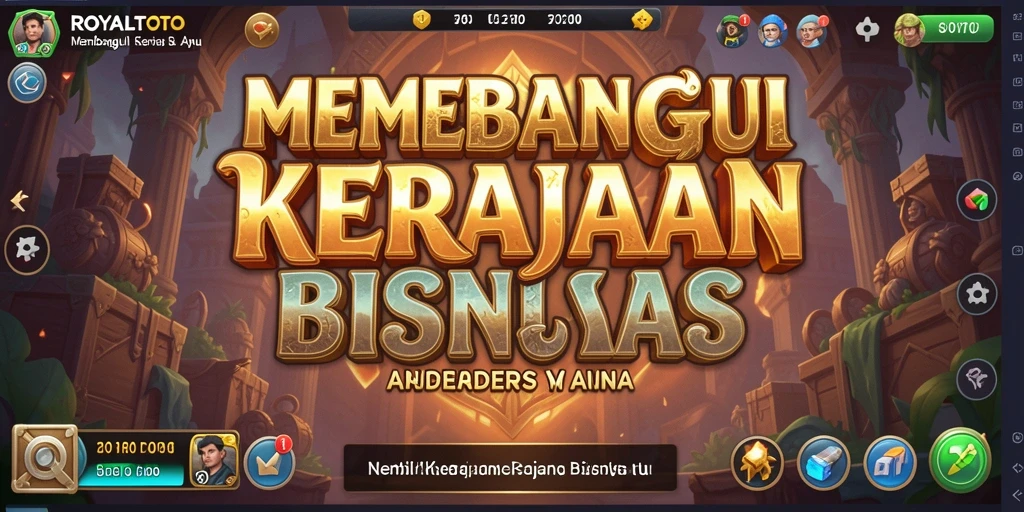 Screenshot gameplay ROYALTOTO dengan berbagai bisnis yang dikelola.