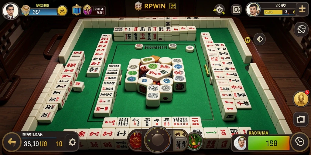 Tampilan gameplay RPWIN yang seru dalam permainan Mahjong.