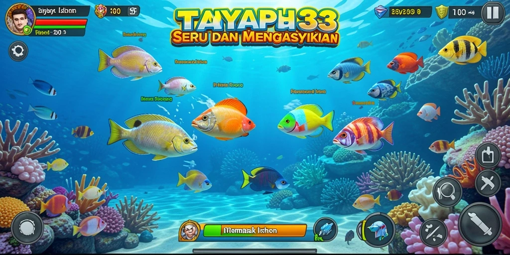 Menampilkan gameplay seru dari SAYAP33 saat menangkap ikan.