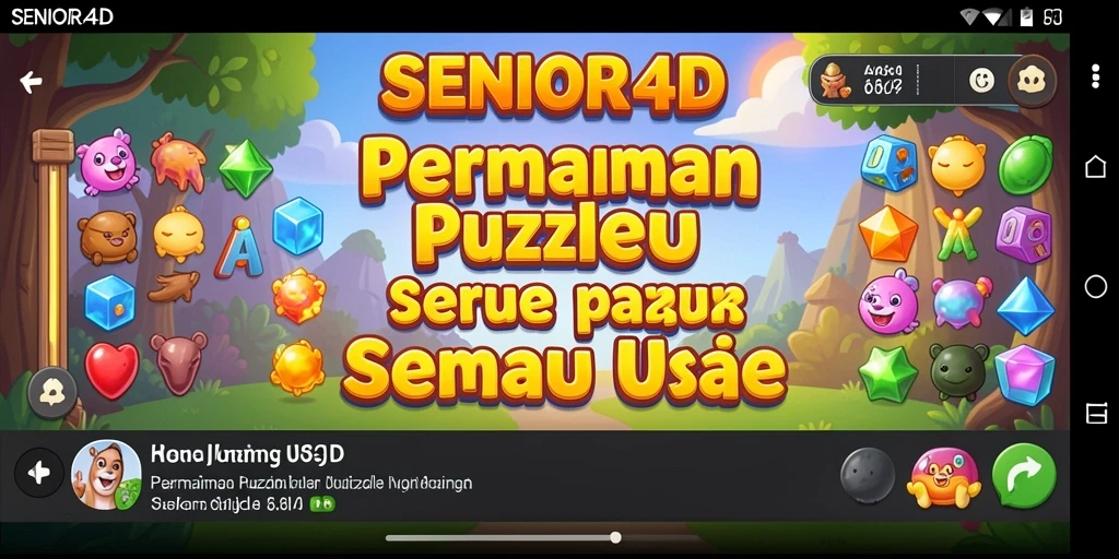 Tampilan gameplay SENIOR4D dengan teka-teki seru.