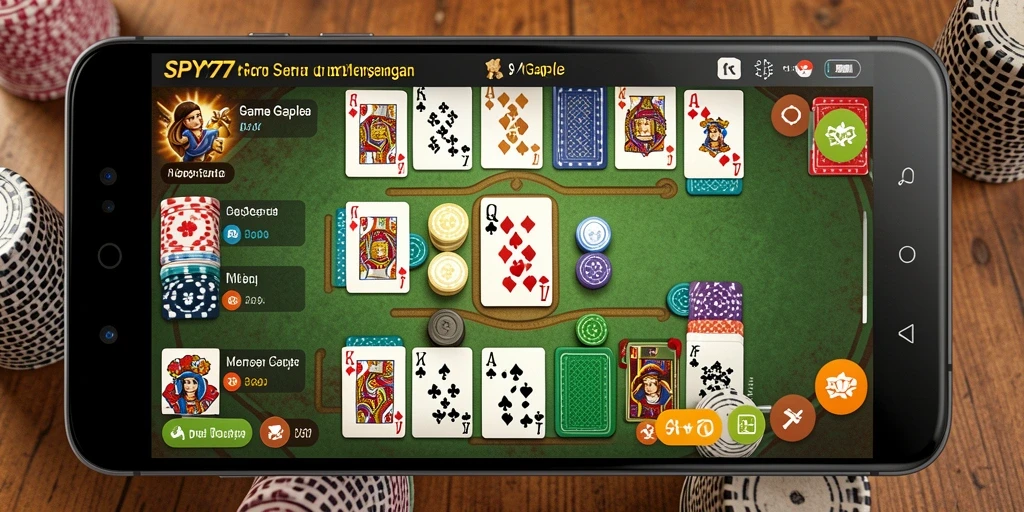 Screenshot utama SPY77 menampilkan suasana permainan Gaple yang seru.
