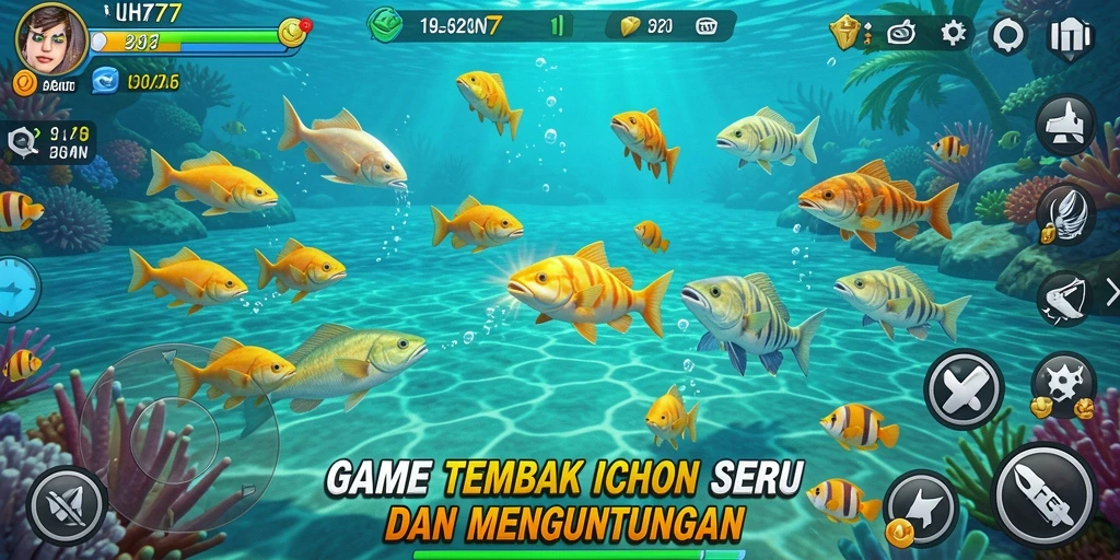Gameplay UH77 yang seru dengan grafis ikan yang menakjubkan.