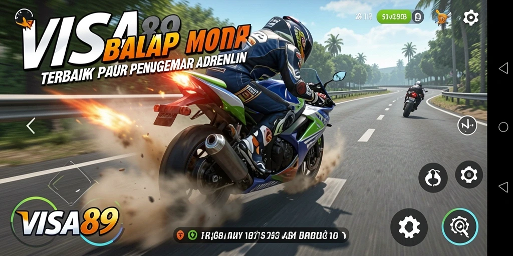 Screenshot menunjukkan adrenalin tinggi dari balapan motor di VISA89.