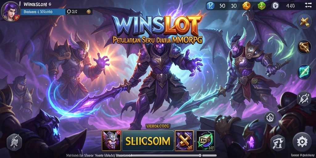 Screenshot utama WINSLOT menunjukkan aksi seru dalam petualangan MMORPG.